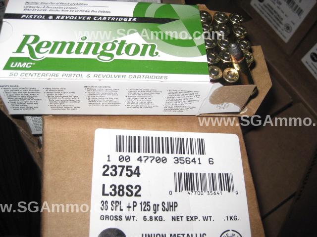 50 Round Box - 38 Special +P 125 Hollow Point Remington UMC Ammo - L38S2